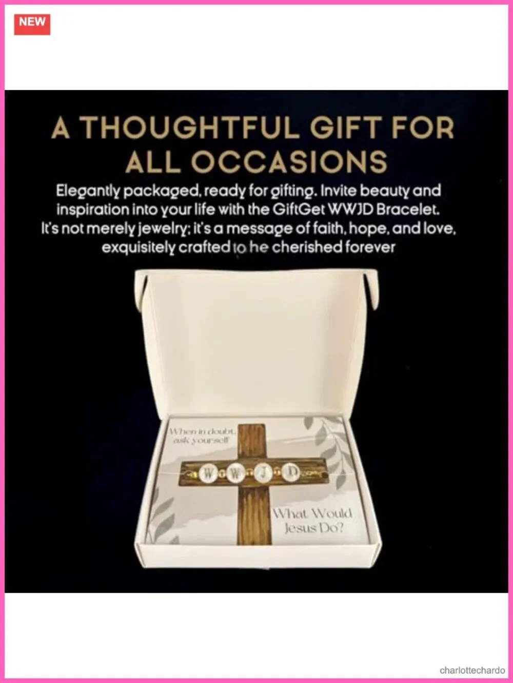 WWJD Bracelet Gold-Plated Shell Beads Adjustable Spiritual Gift
